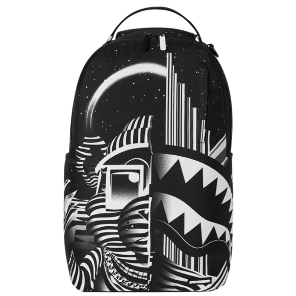 Factory Sealed Sprayground Black White on the Flipside Shark Backpack - Picture 13 of 14